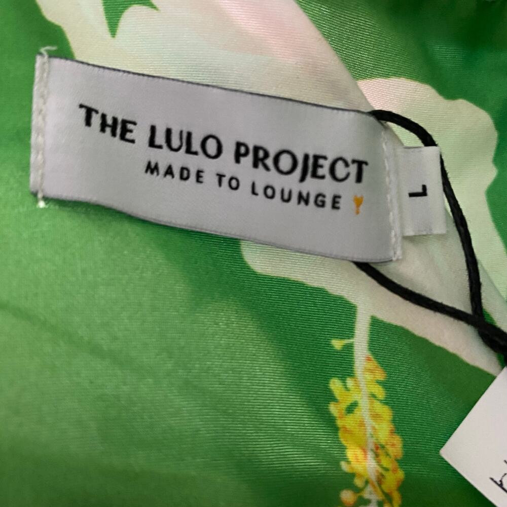 The Lulo Project Dress Green Hibiscus Floral Ruffles Dress Size L Smocked Back * - Picture 4 of 10